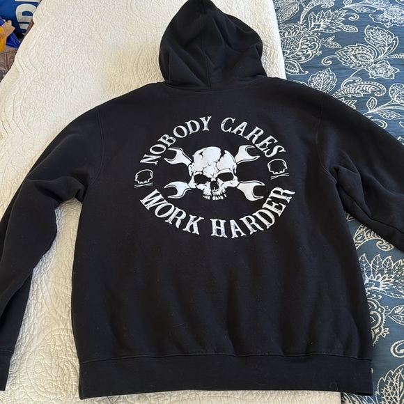 NOBODY CARES WORK HARDER HOODED SWEATSHIRT - MEDIUM - Picture 5 of 7